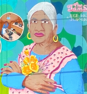 Mural of elderly woman
