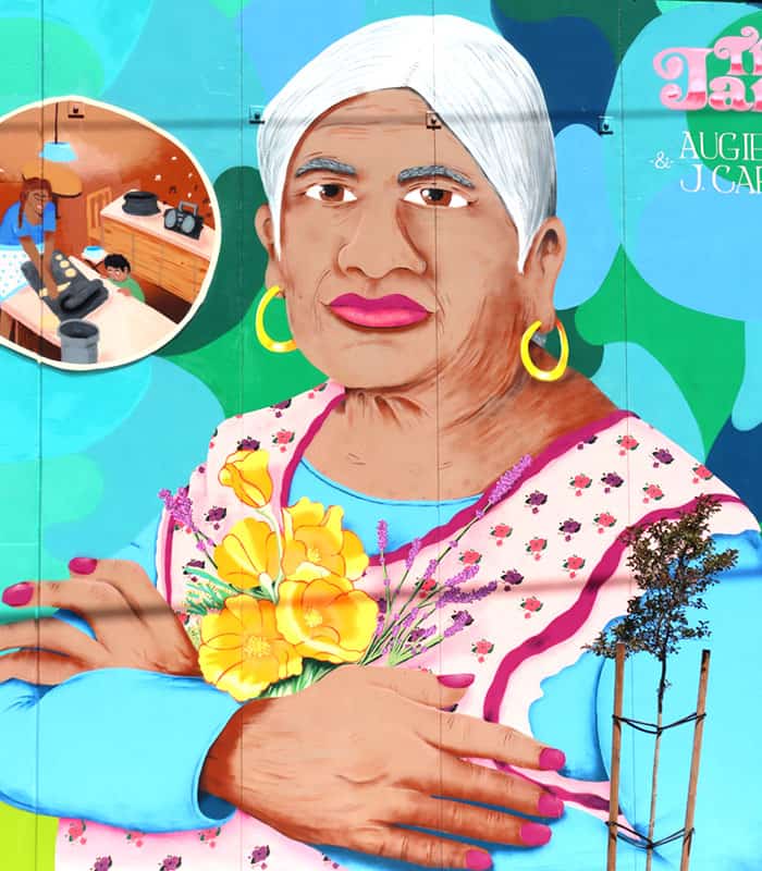 Mural of elderly woman